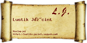 Lustik Jácint névjegykártya